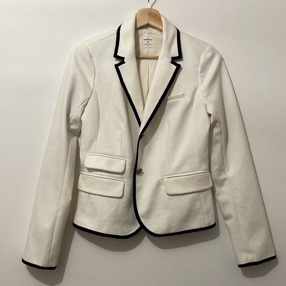 Gap Women’s The Academy Blazer White Black Trim Size 4 - Picture 4 of 7